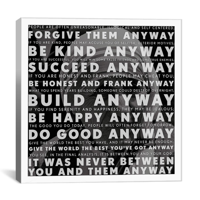 « Mother Teresa Quote », impression, H 12 po x l 12 po x P 1,5 po, Toile