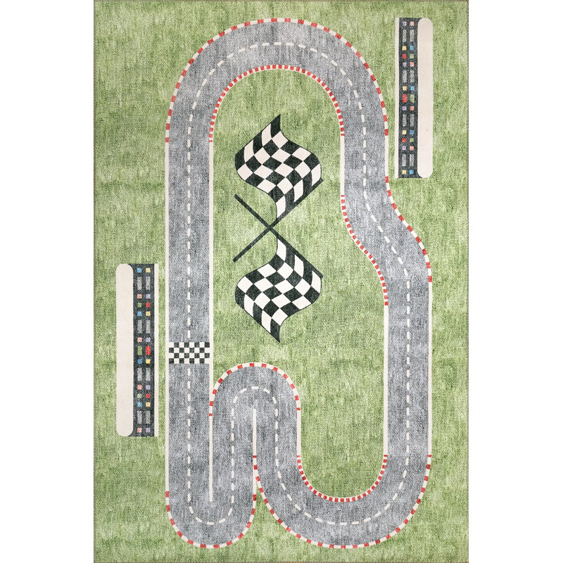 Trym Green Area Rug, Rectangle 5' x 7'