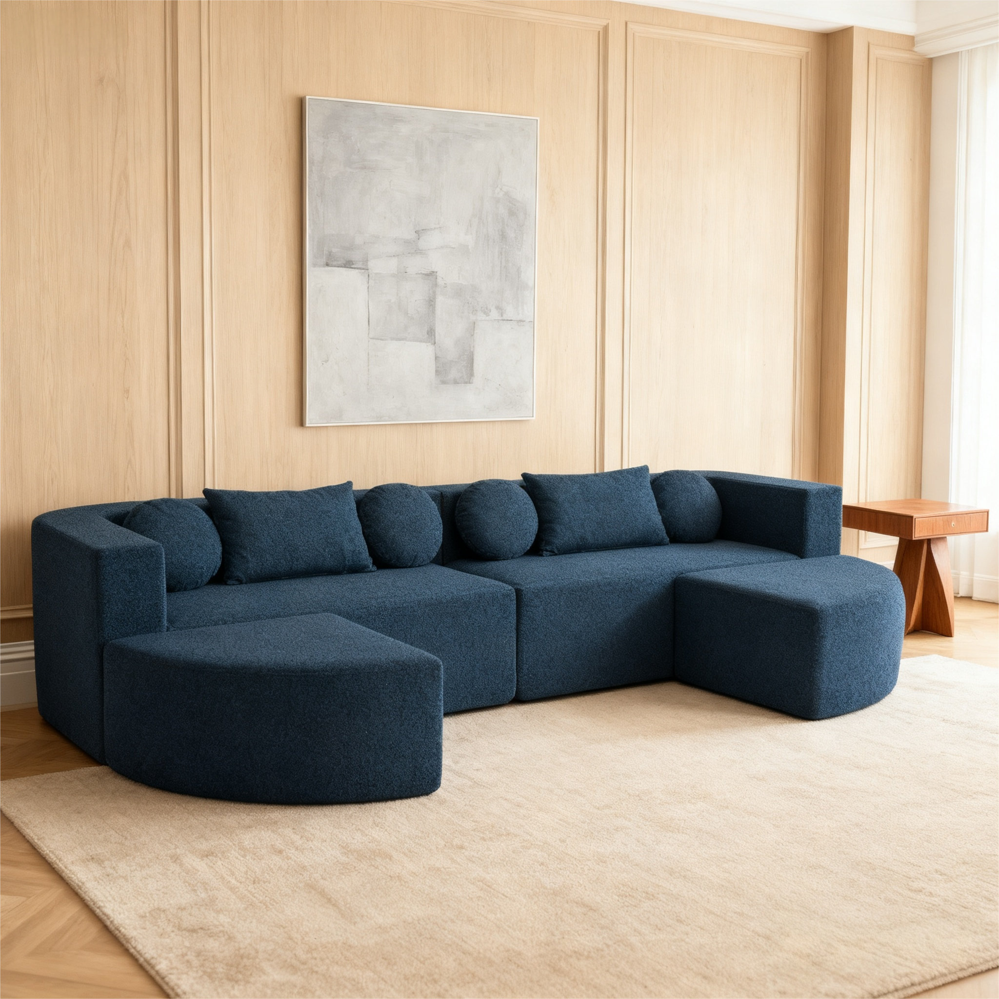 Ebern Designs 4-Piece Modular Boneless Sofa Cloud Couch Bed With 6