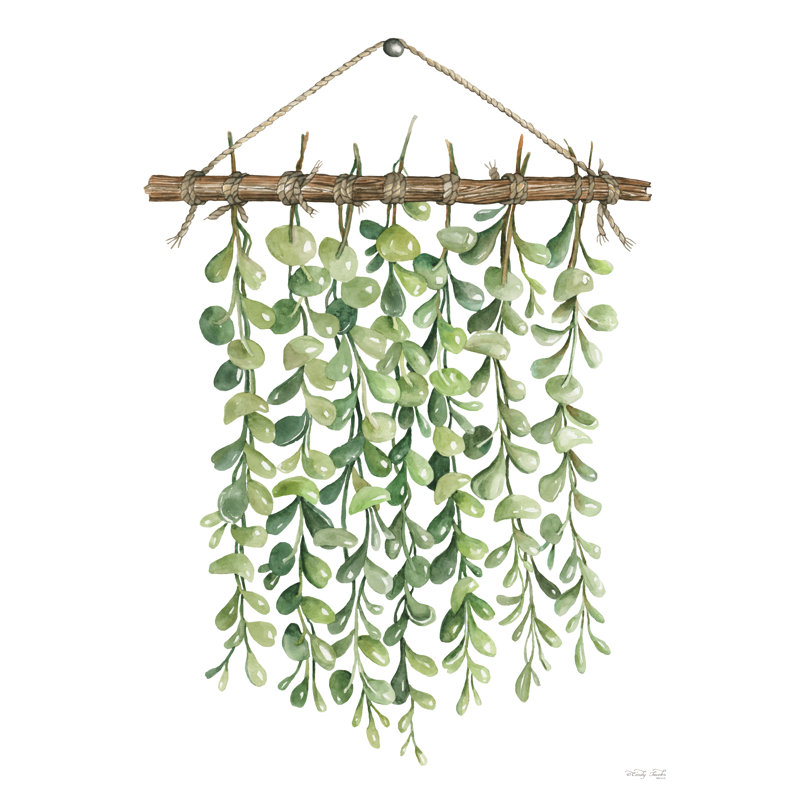 «Hanging Greens III» sur toile par Cindy Jacobs, H 12 po x l 8 po
