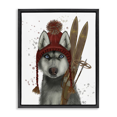 «Husky with Winter Skis» par Fab Funky
