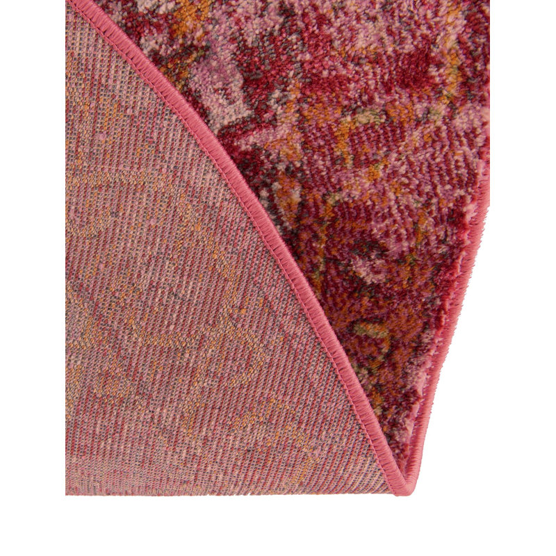 Folmar Oriental Pink Area Rug, Oval 4'1" x 6'1"