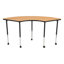 Structure Series 1/3 Round 65" x 30" Adjustable Height Mobile Collaborative Activity Table with Casters-51954541-51404087