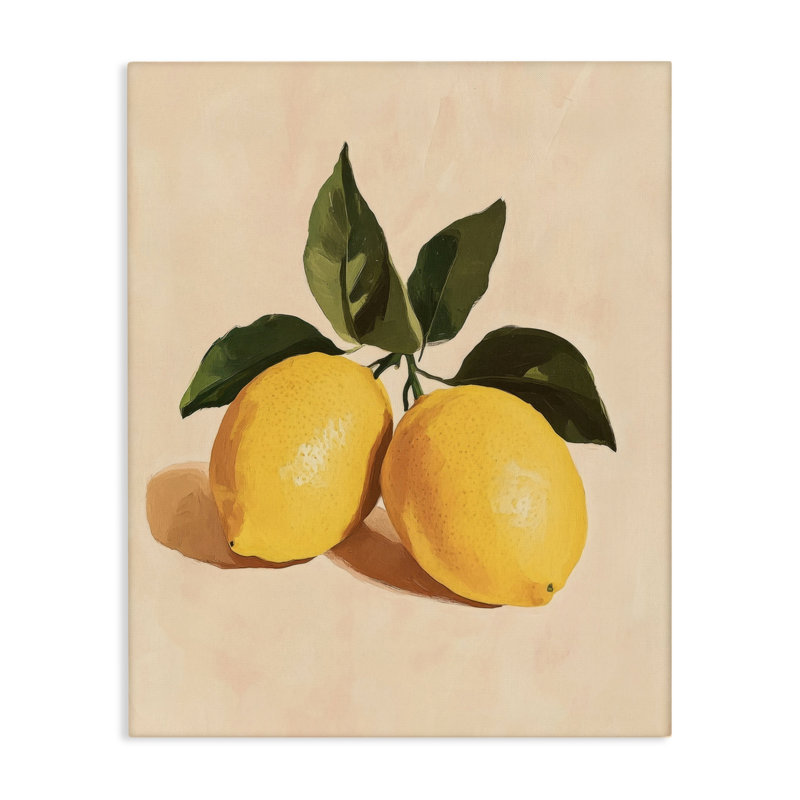 Toile de citron avec feuilles, conception de Petal Prints Design, H 20 po x l 16 po