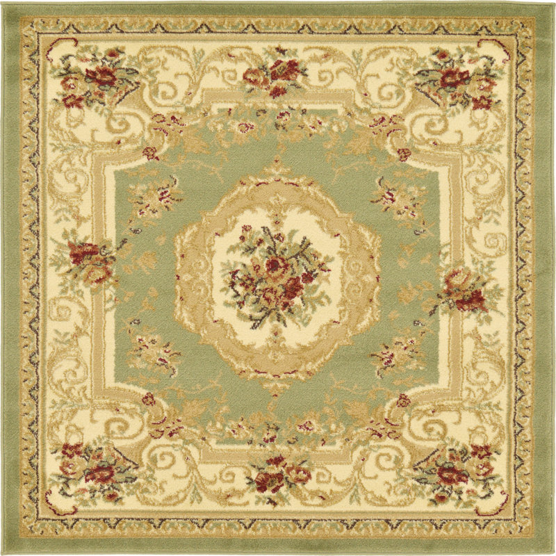Floral Area Rug, Square 305cm