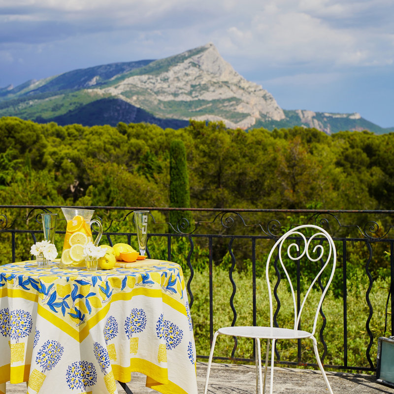 Lemon Tree Tablecloth, 59" W x 59" L