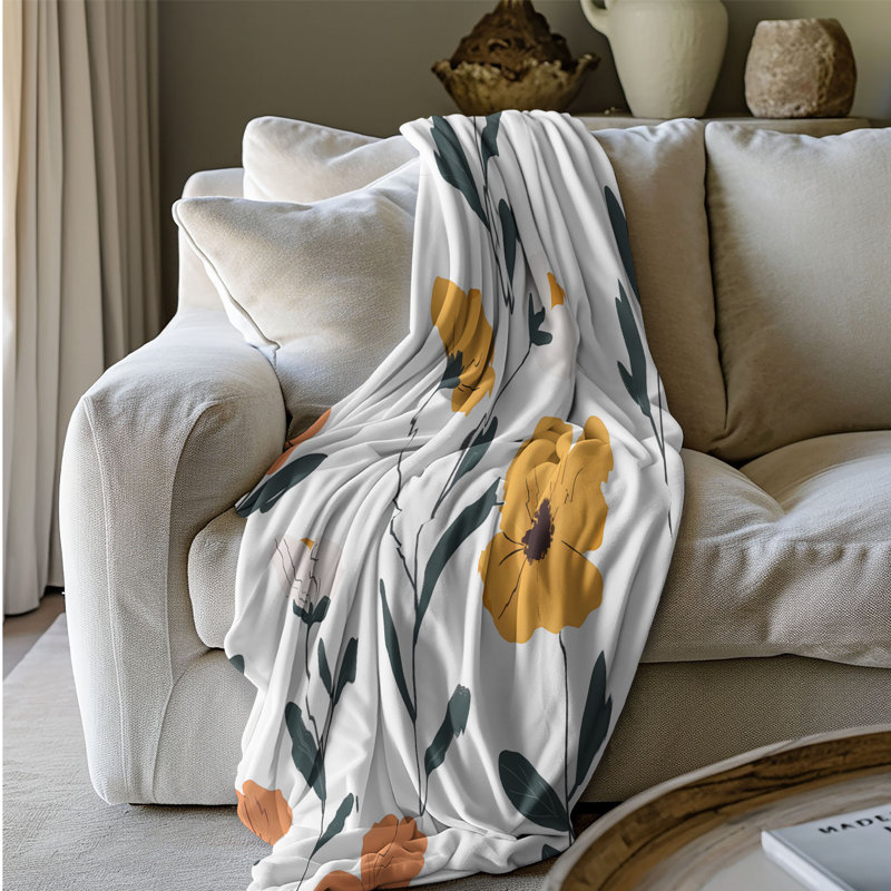 Subtiles pétales de Bohème - couverture sherpa de qualité supérieure 1 pièce, Lit simple