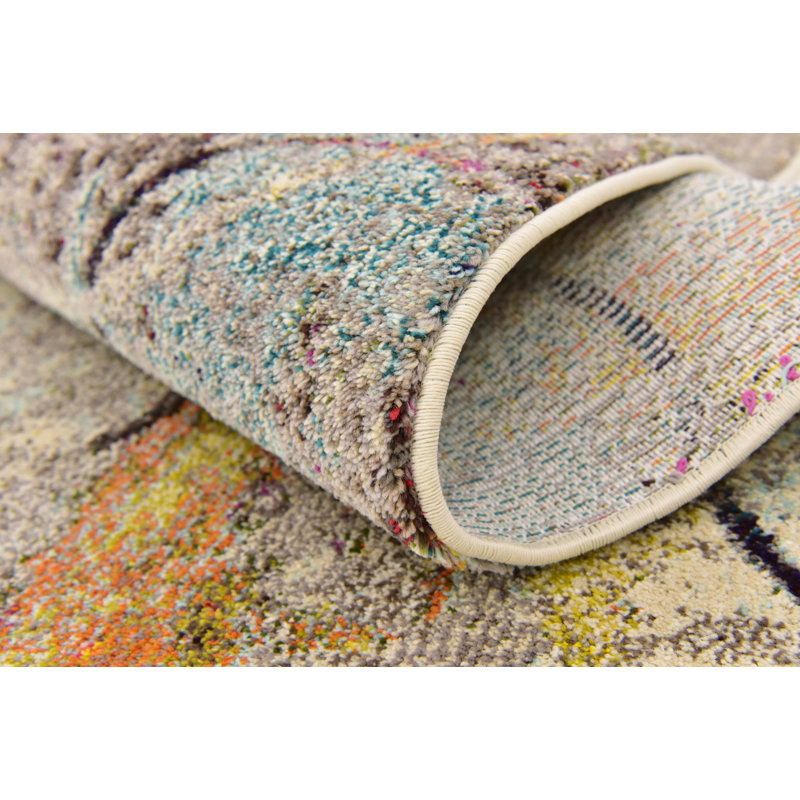 Dews Washable Abstract Indoor Rug, Rectangle 9' x 12'2"