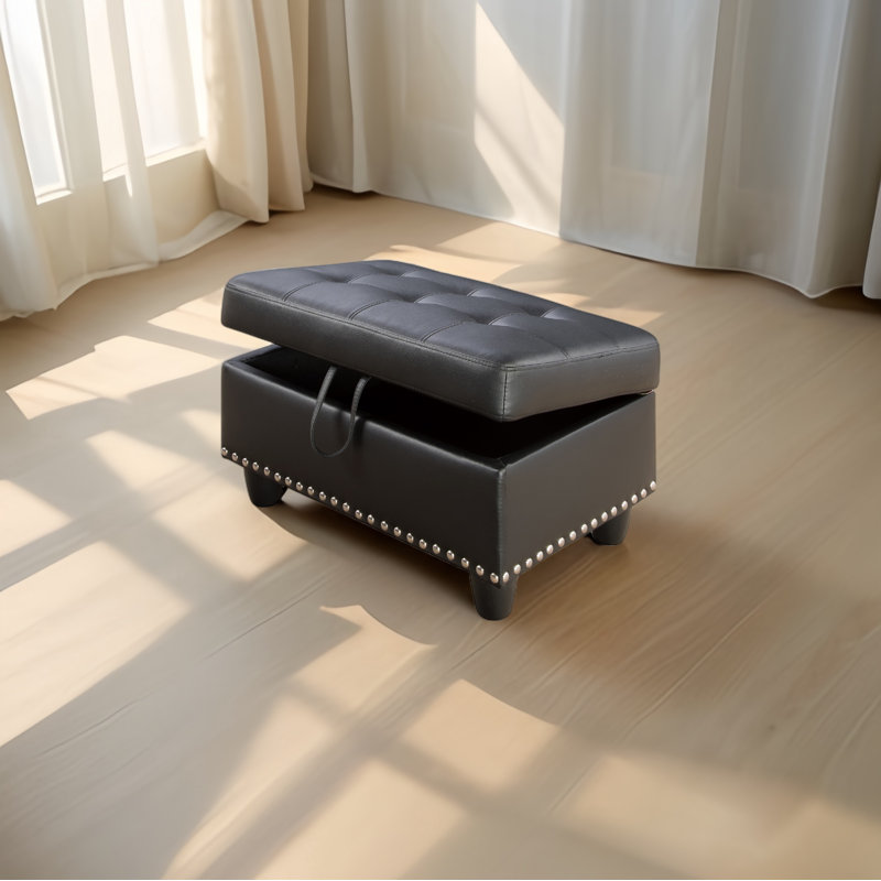 Upholstery Ottoman For Living Room Bed Room Sofa And Chairs, Black