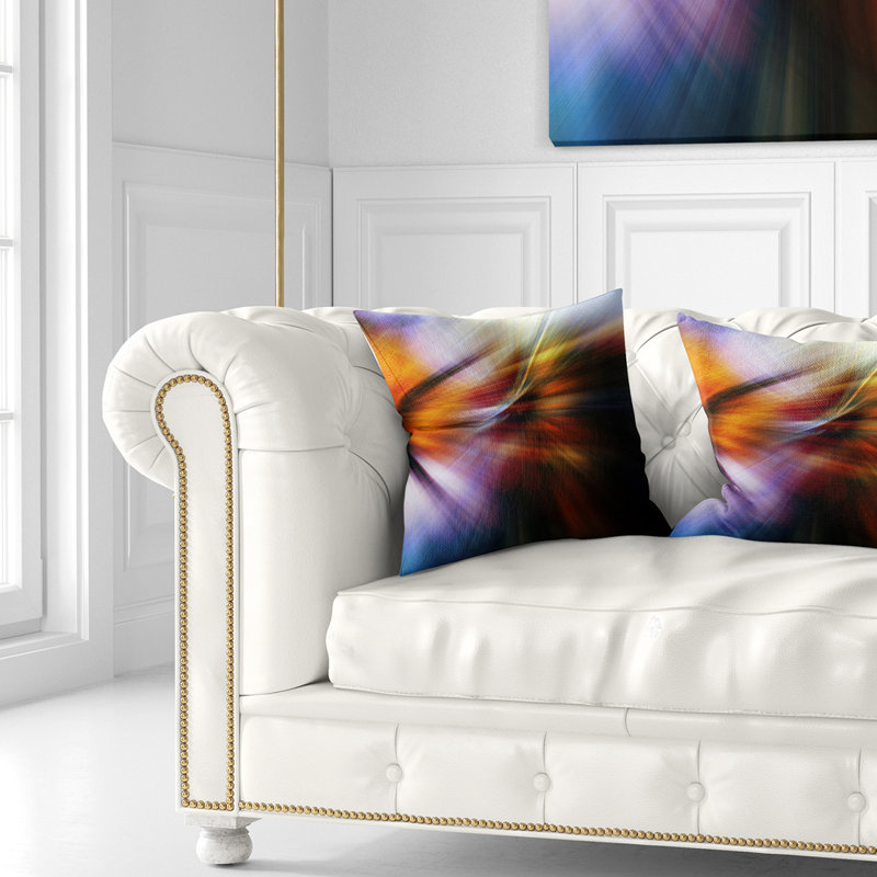 Fusion de teintes rouge et orange - Coussin imprimé abstrait, 18 po x 18 po, Coussin décoratif