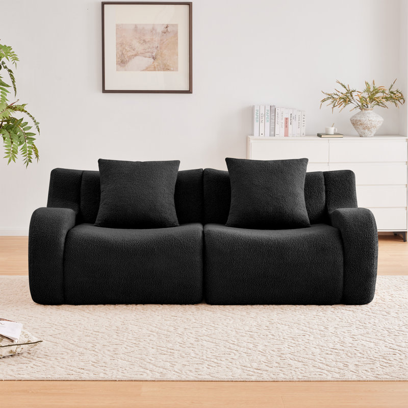 Canapé modulaire Boneless, Bouclé noir