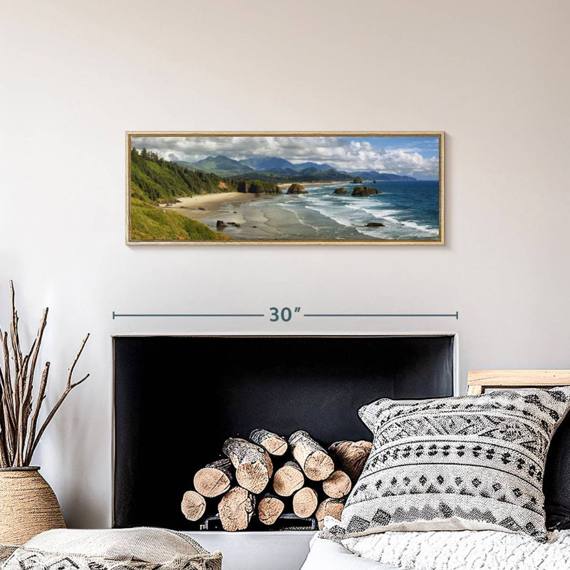 Cannon Beach Coast, Cadre flottant en bois naturel, 28 po x 10 po