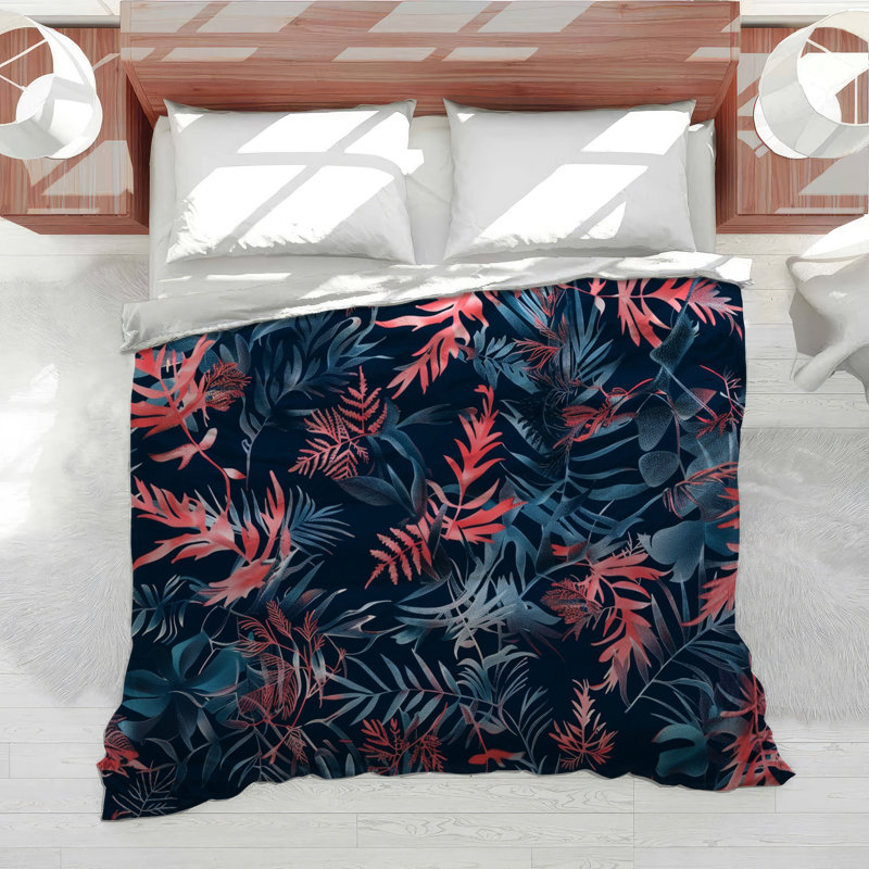 Édredon à motif floral et à motif floral tropical, Édredon très grand