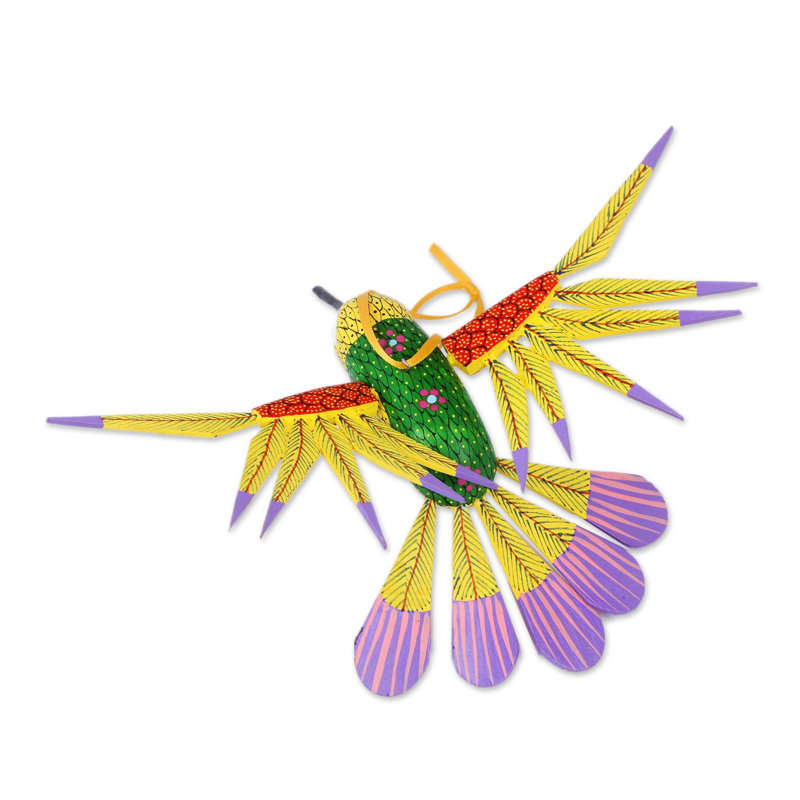 3'' Handmade Wood Animals Finial Ornament, Yellow