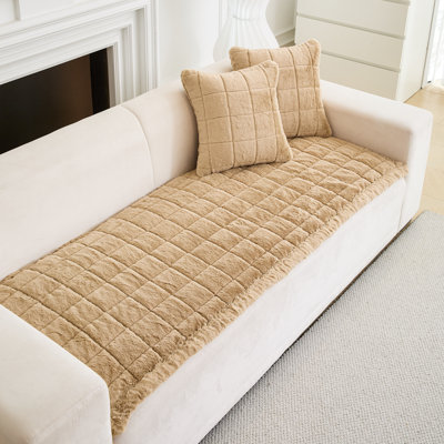 Housse de coussin en fourrure, housse de coussin antidérapante