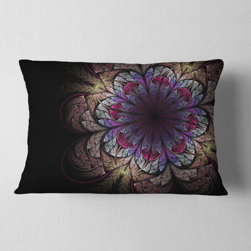 Coussin lombaire floral doux et fractal