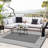 10x14ft Gray White Waterproof Reversible Outdoor Plastic Mat, UV Resistant Lightweight Collapsible Easy Clean Floor Rug for Patio Garden Camping Porch Deck Balcony-842785090-842785089