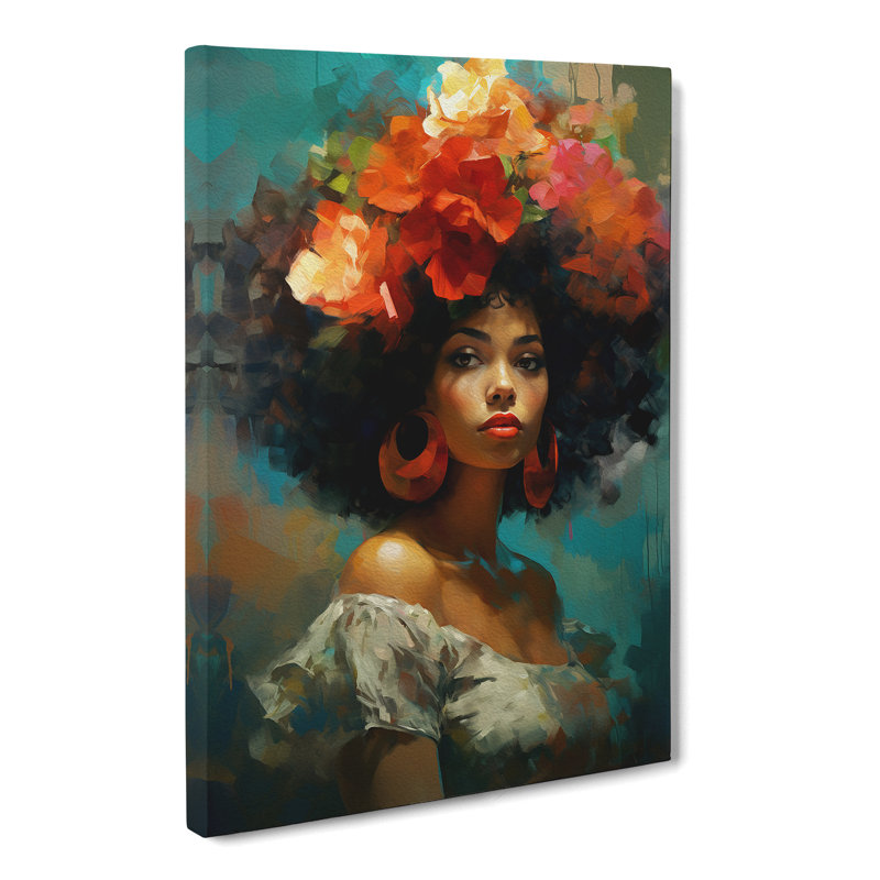 Woman With Curls Impressionism - Wrapped Canvas