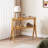 24.6'' Tall End Table Side Table With 2-Tier Storage Shelves And Solid Wood Legs-1284300812