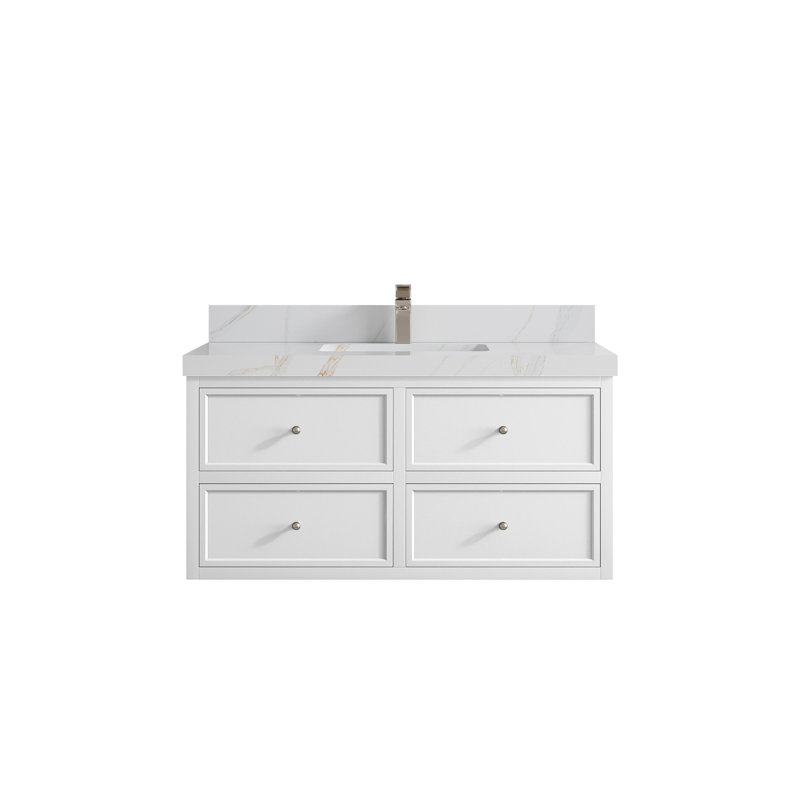 Ensemble de meuble-lavabo simple 42 po avec plateau en quartz Tralyn