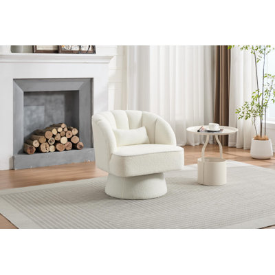 Fauteuil d'appoint pivotant en tonneau avec accoudoirs, canapé pivotant rembourré à 360 ° pour salon, chambre à coucher et bureau