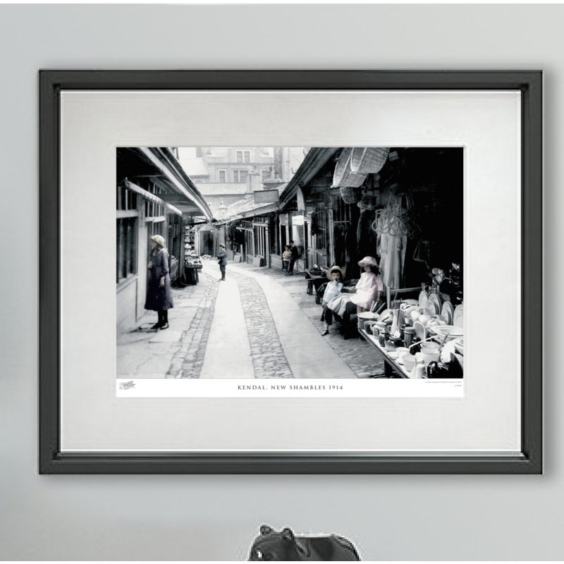 Kendal, New Shambles 1914 by Francis Frith - Single Picture Frame Print, Dark Grey/Ivory, 60cm H x 80cm W x 2.3cm D