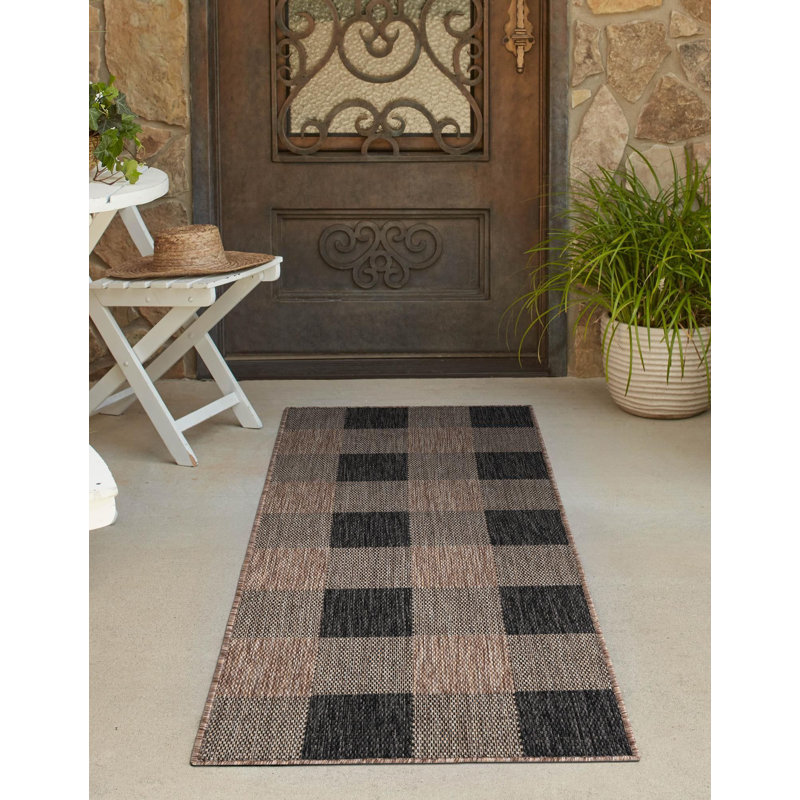 Tapis intérieur / extérieur Borrego , Tapis de couloir 2 pi x 8 pi