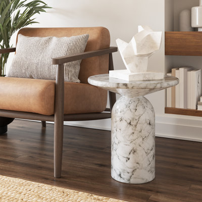 Dalissa Resin End Table with Marble Finish