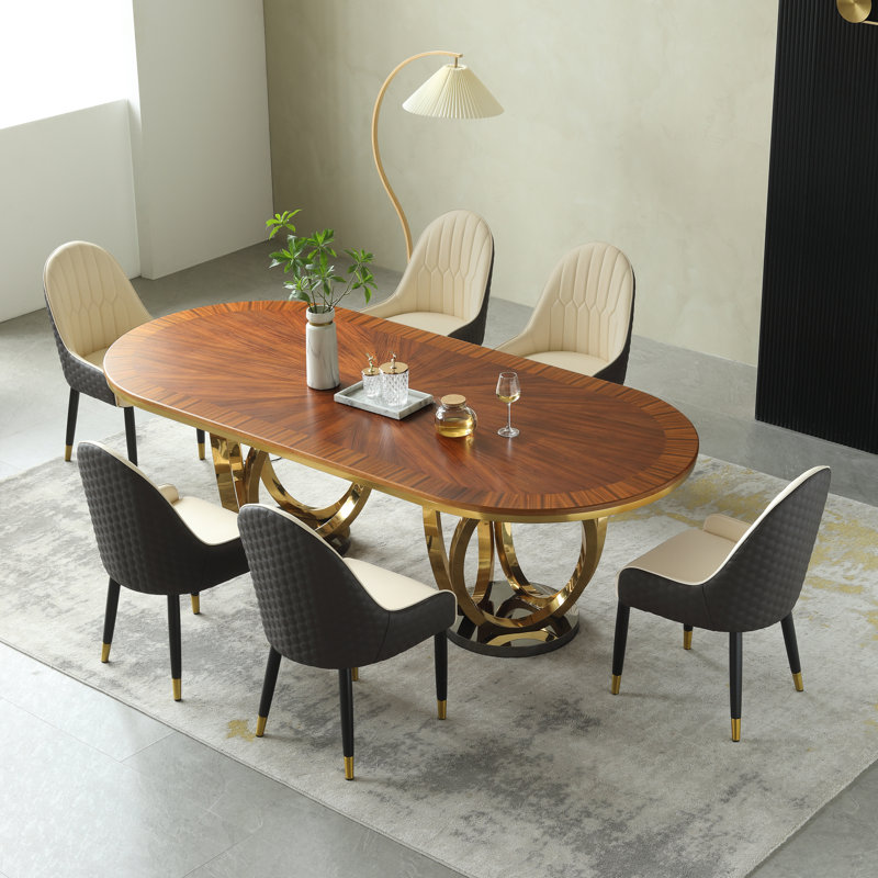 Ensemble de chaises rectangulaires beige 9 pièces Klark Klark, Beige