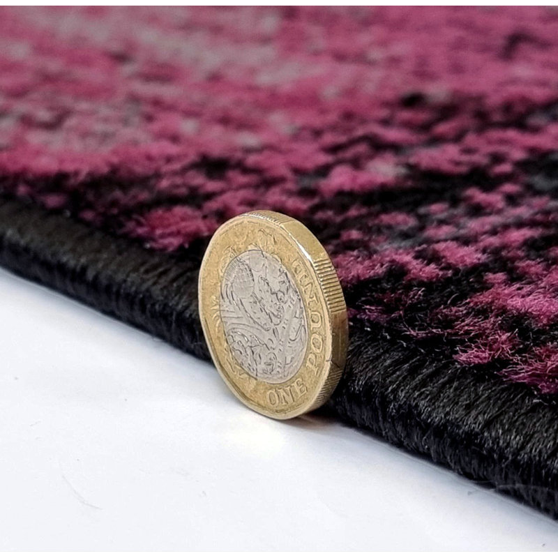 Aayusha Violet/Black Rug, Rectangle 160 x 225cm