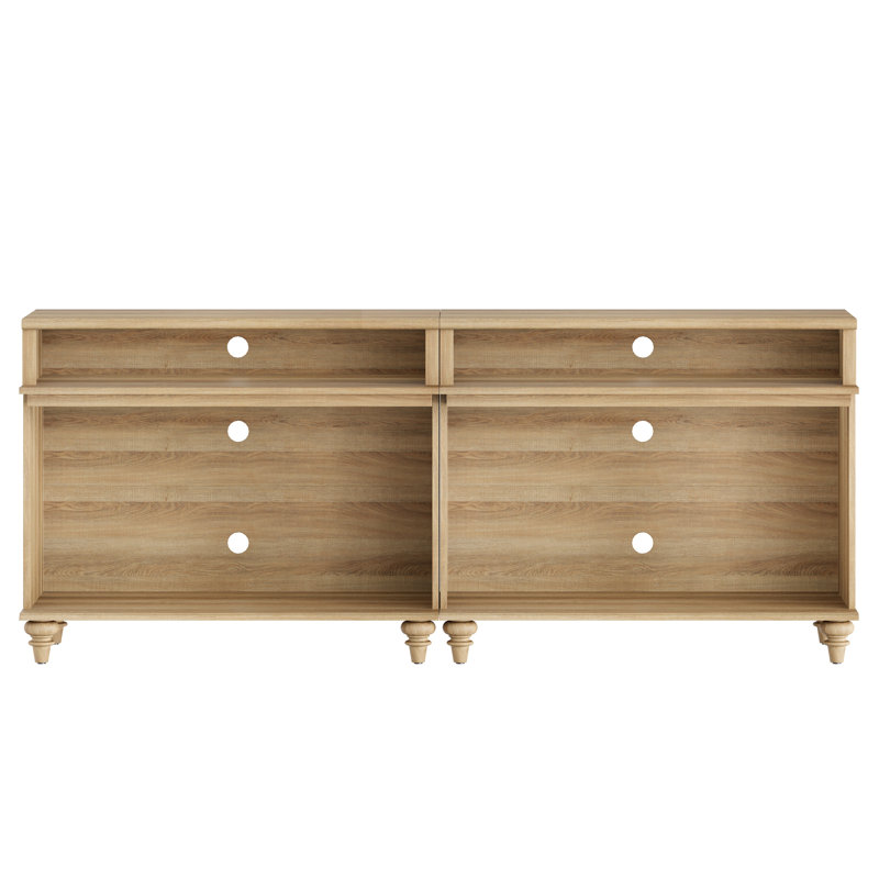 Buffet avec 4 rangements, conception de grain de bois rétro, armoire de buffet avec tablette de rangement, bar à café pour la salle à manger, la cuisine et le salon, chêne, 75 pouces