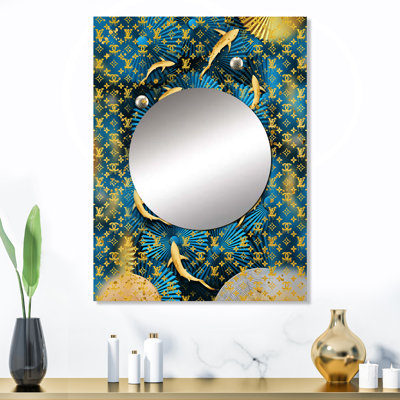 Prunell Luxury Brand Design II - Fashion Large Mirror, Glam Unique Wall Mirror Decor, Printed Metal Art