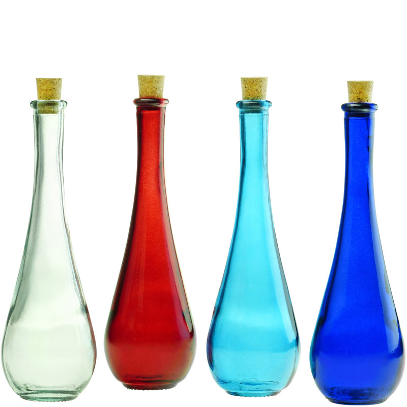 Ludgershall Drop Recycled with Cork Decorative Bottle Cobalt, Cobalt Blue