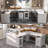 Detcho 60'' L Shaped Executive Desk with Drawers and Power Outlets-1887590805