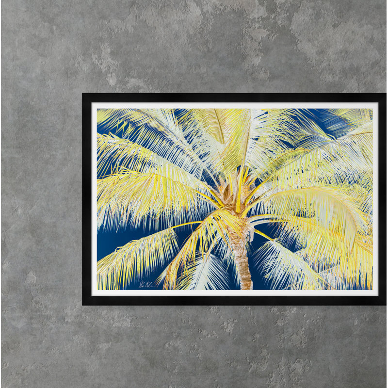 Tropical Palm In Yellow/Blue/White Print by Tim Klein