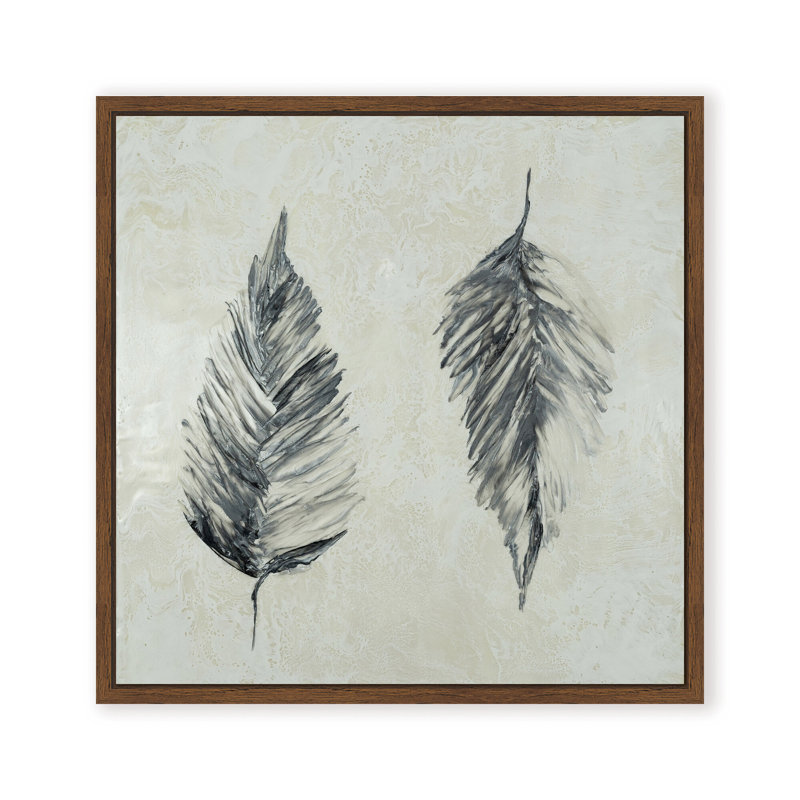 Nature Inspired "Silver Foliage" Canvas Wall Art By , Framed Matted Print, 20" H x 20" W x 1.125" D, Gold