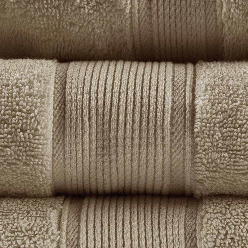 Ensemble de 6 serviettes de bain en coton 6 pièces, Taupe
