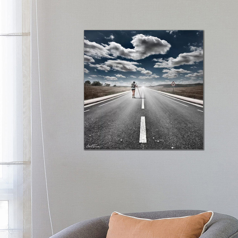 « The Road never ends » par Ben Heine-reproduction de photo, H 12 po x l 12 po x P 1,5 po, Toile tendue, Pas de tapis