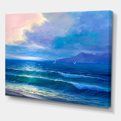 «Morning Sunlight On The Sea Waves I», peinture sur toile