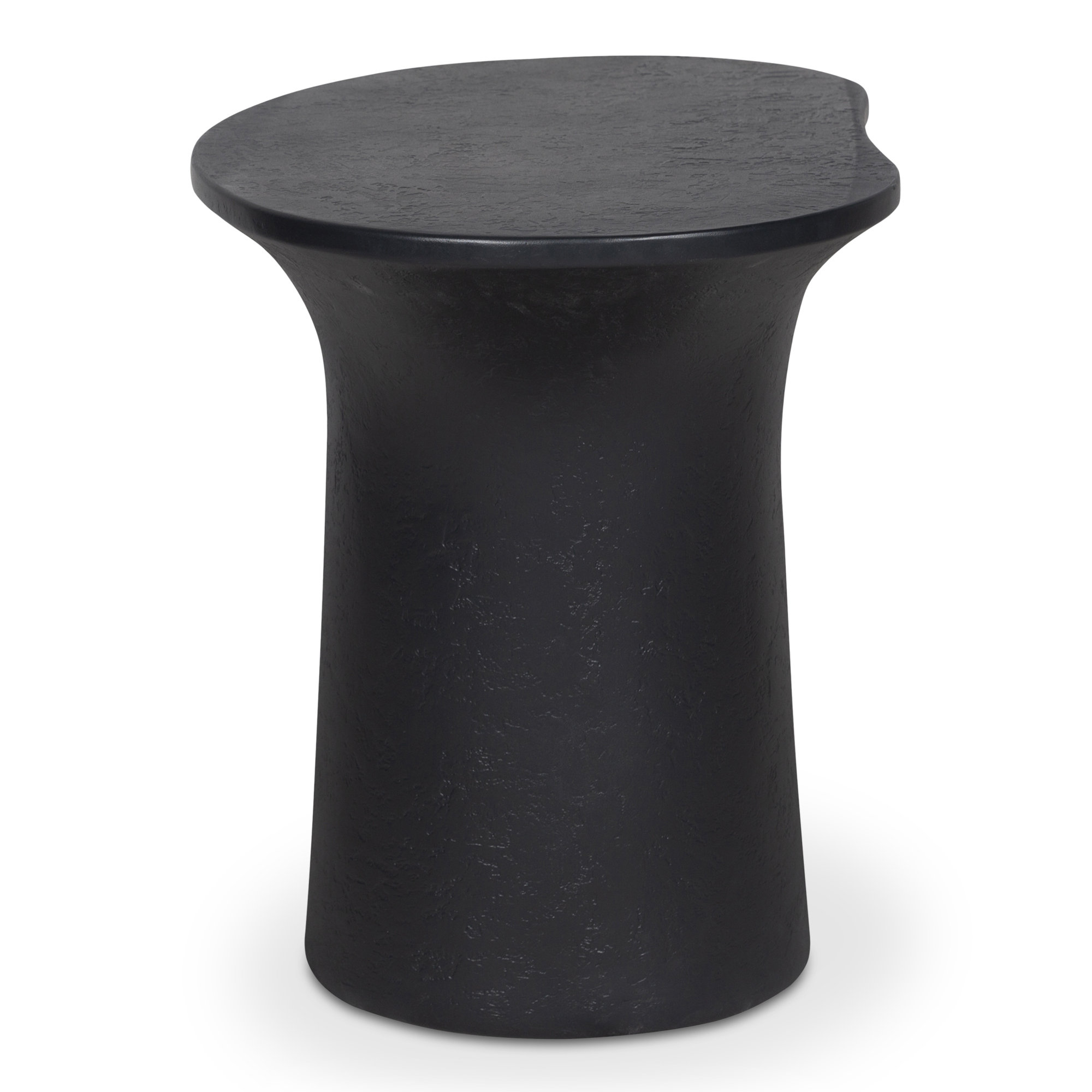 Paisely 23.5'' Concrete Outdoor Side Table, Black
