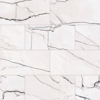 Gemma 12" x 24" Porcelain Marble Look Wall & Floor Tile