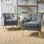 Fauteuil capitonné en polyester de 25 po de largeur Kie (ensemble de deux)-33247100