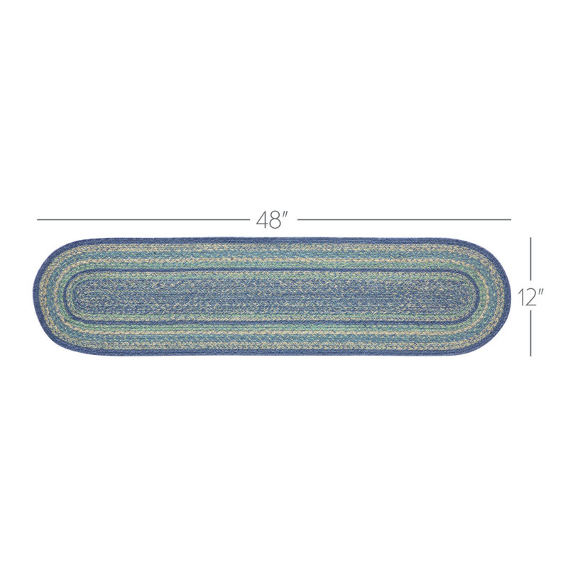 Tapis de couloir Milja, Bleu, L 48 po x l 12 po