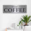 «But First Coffee I» par Lettered & Lined, art mural en métal-1361723895