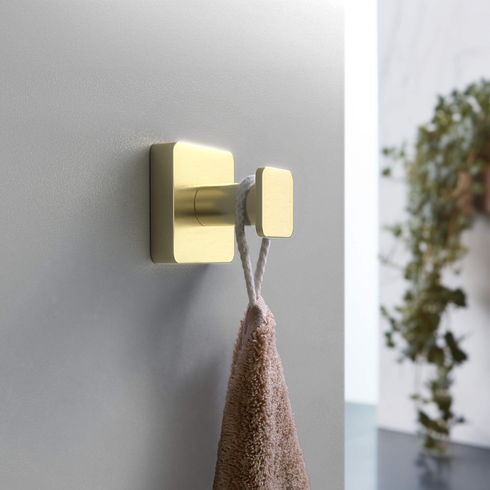 Blaze Wall Mounted Robe Hook, Brushed Gold