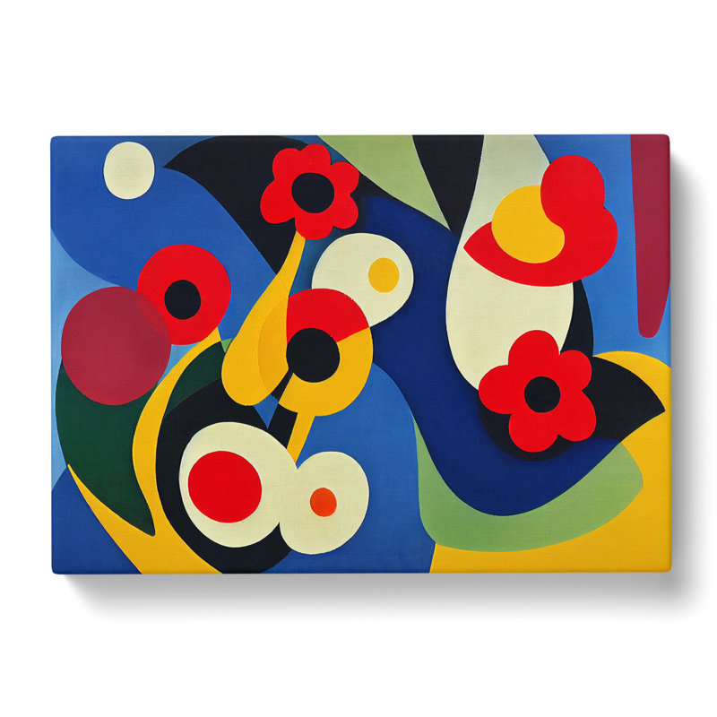 Dramatic Abstract Flowers - Wrapped Canvas Print, 40cm H x 60cm W x 3cm D