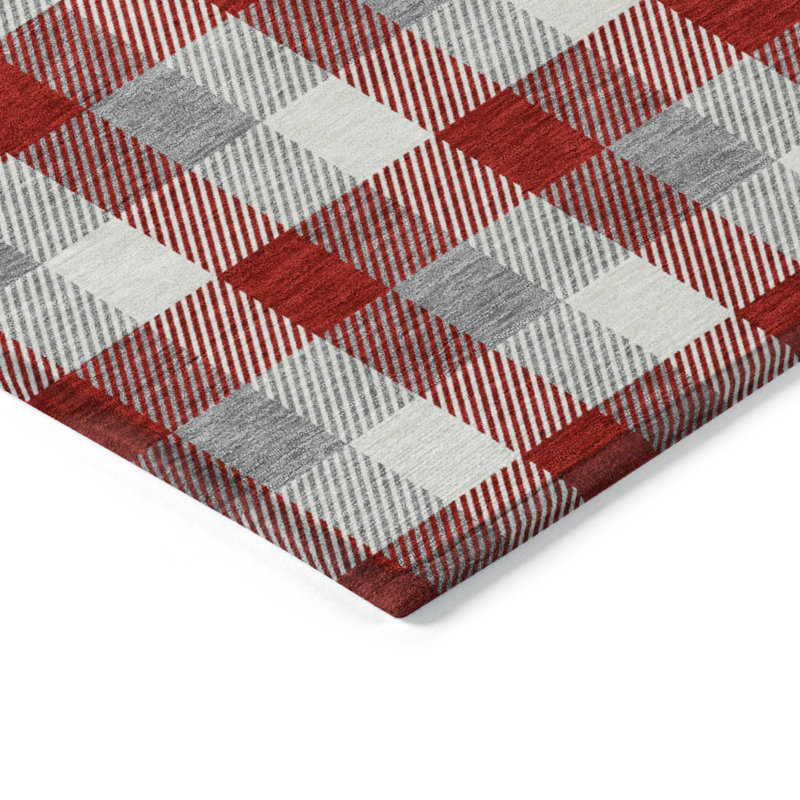 Tapis d'intérieur lavable à carreaux beige 5 pi x 8 pi