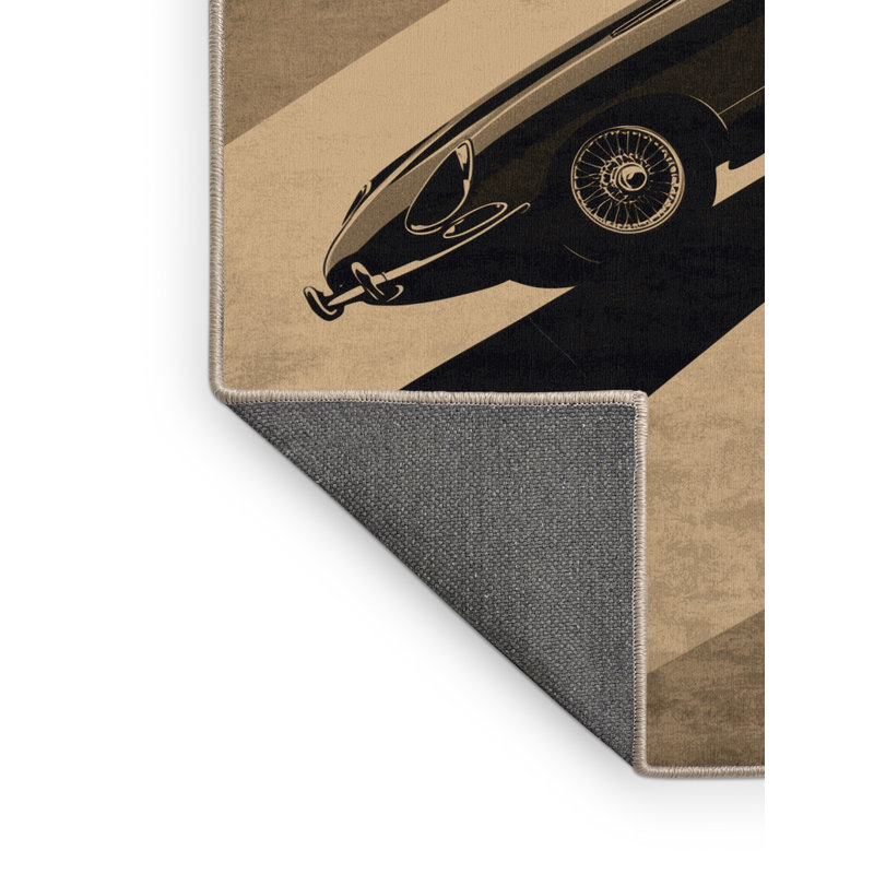 Soft Plush Efimov Classic Luxury Car Posh & Luxe Area Rug in Brown – Beige Binding, 8x10
