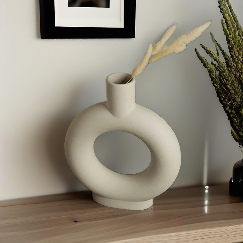 Ceramic Table Donut Vase Home Living Room Decor 