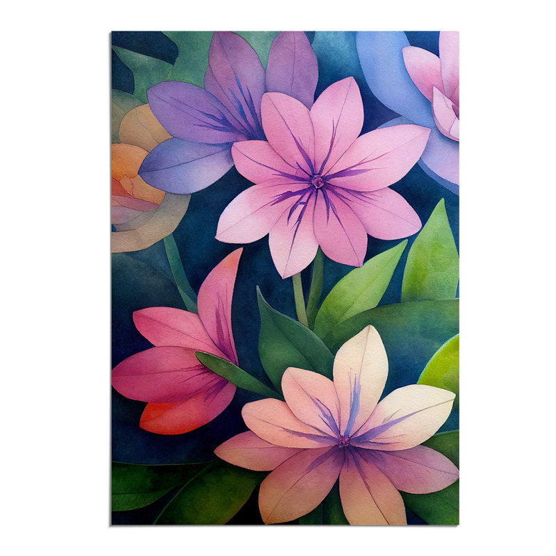 XV1022-1033X Beautiful Watercolour Flowers No.4 - Print, 59.4cm H x 42cm W, Paper, No Matte